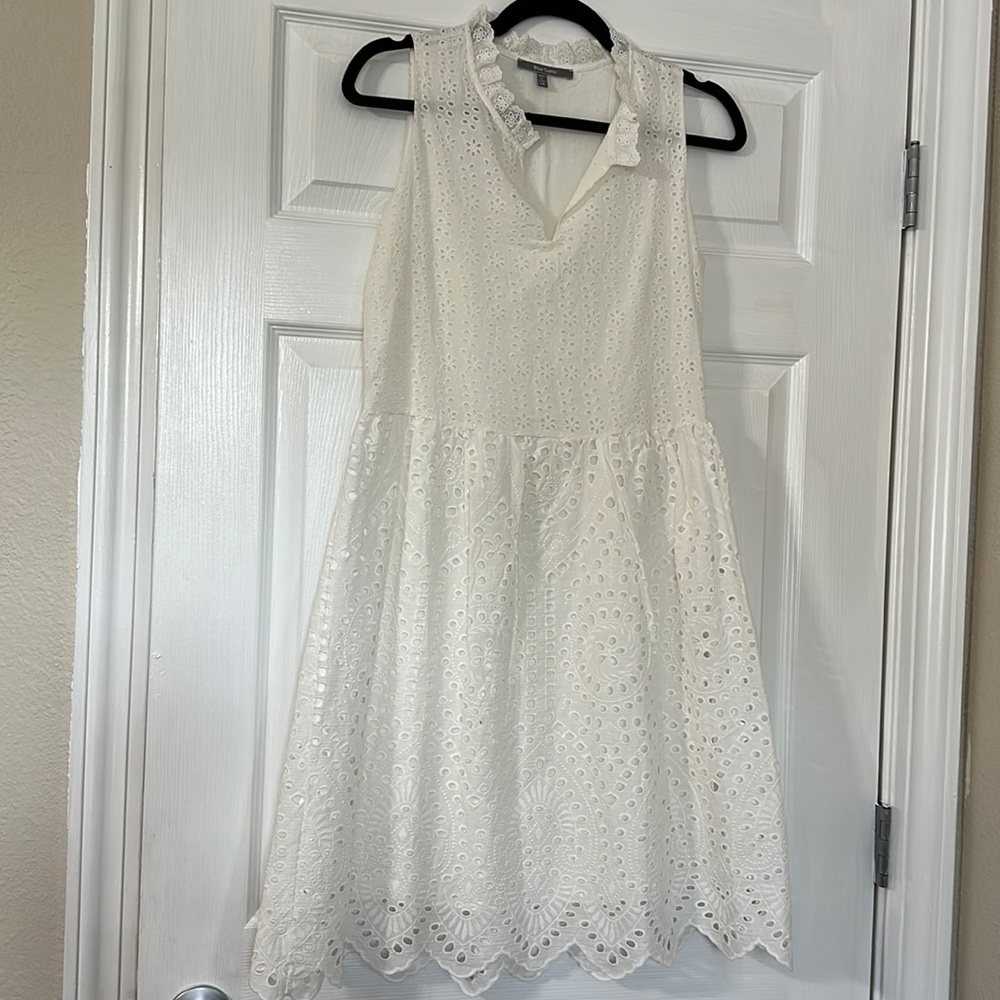 NWOT Blue Tassel | Eyelet White Dress